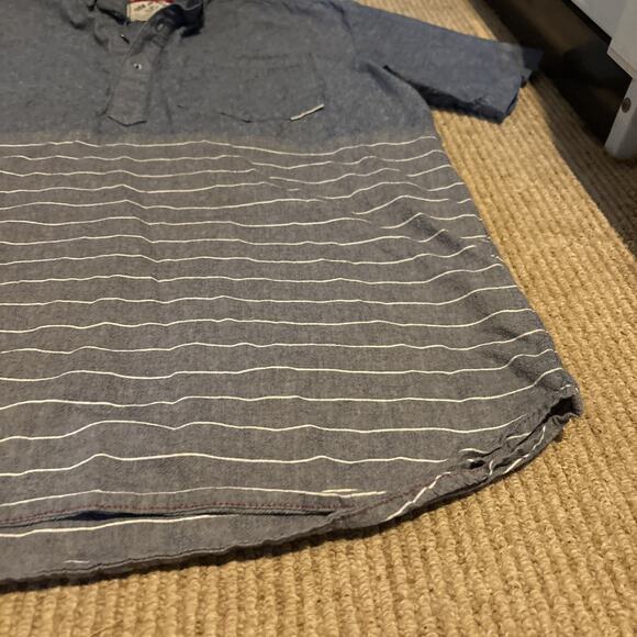 Iron and Resin Henderson SS Indigo Popover Shirt Men's Size Medium Made in USA - Picture 5 of 10